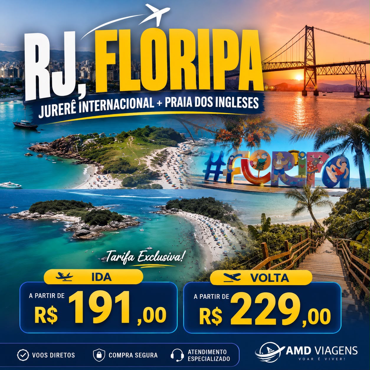 Oferta de passagem aérea para Florianópolis · SC — Jurerê Internacional e Praia dos Ingleses