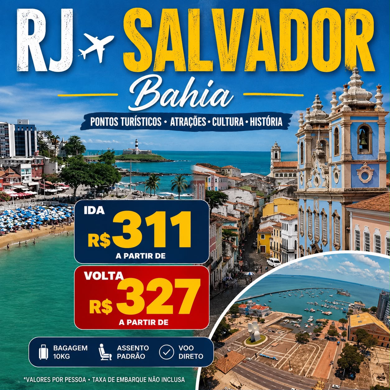 Oferta de passagem aérea para Salvador · BA — Pontos turísticos, cultura e história
